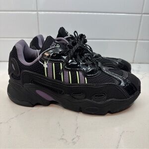 adidas Black with Purple & Lime Athletic Sneakers